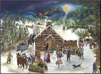 Log Church Christmas Card